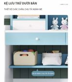 Bàn học BH15.3 100x50 - Trắng kết hợp Hồng