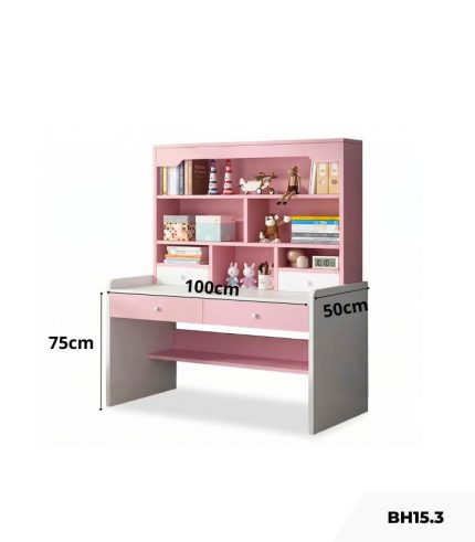 Bàn học BH15.3 100x50 - Trắng kết hợp Hồng