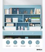 Bàn học BH15.4 100x50 - Trắng kết hợp Xanh dương