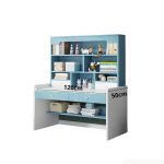 Bàn học BH15.4 100x50 - Trắng kết hợp Xanh dương