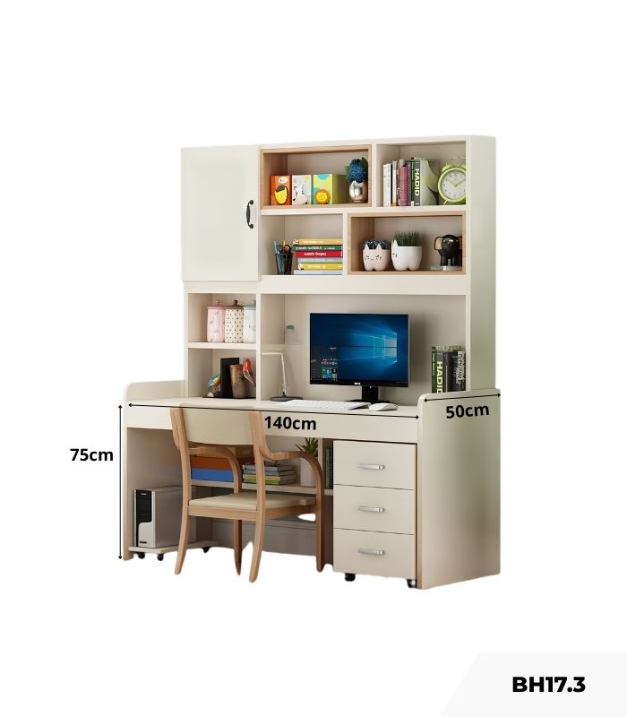 Bàn học BH17.3 140x50 - Trắng