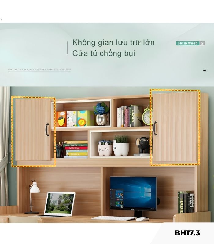 Bàn học BH17.3 140x50 - Trắng