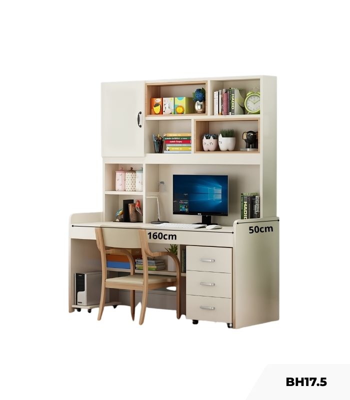 Bàn học BH17.5 160x50 - Trắng