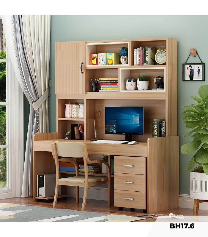 Bàn học BH17.6 160x50 - Vân gỗ nhạt