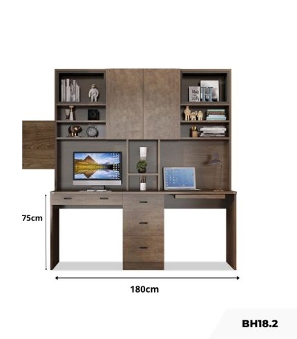 Bàn học BH18.2 180x60 - Vân gỗ đậm