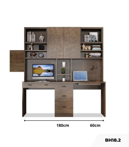 Bàn học BH18.2 180x60 - Vân gỗ đậm