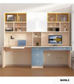Bàn học BH18.3 180x60 - Gỗ kết hợp Trắng Vàng Xanh