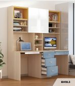Bàn học BH18.3 180x60 - Gỗ kết hợp Trắng Vàng Xanh