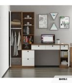 Bàn học BH19.1 190x50 - Gỗ kết hợp Trắng