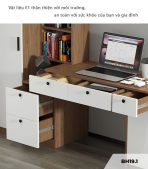 Bàn học BH19.1 190x50 - Gỗ kết hợp Trắng