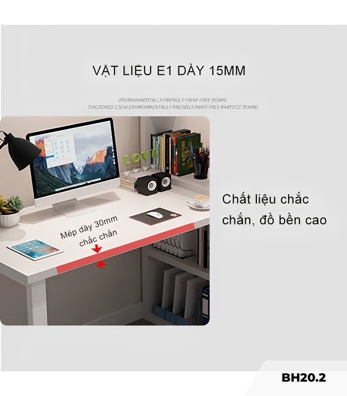 Bàn học BH20.2 100x50 - Đen