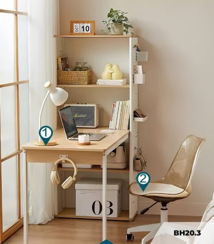 Bàn học BH20.3 100x50 - Vân gỗ nhạt