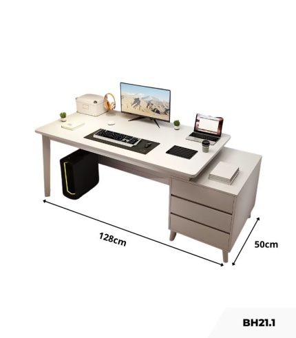 Bàn học BH21.1 100-128x50 - Trắng
