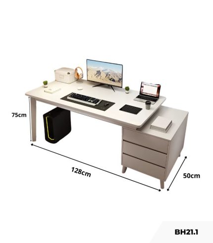 Bàn học BH21.1 100-128x50 - Trắng