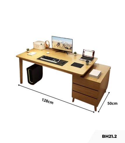 Bàn học BH21.2 100-128x50 - Vân gỗ nhạt