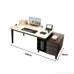 Bàn học BH21.4 100-128x50 - Vân gỗ đậm kết hợp Trắng Ghi