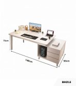 Bàn học BH21.5 100-148x50 - Trắng