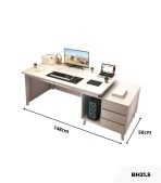 Bàn học BH21.5 100-148x50 - Trắng