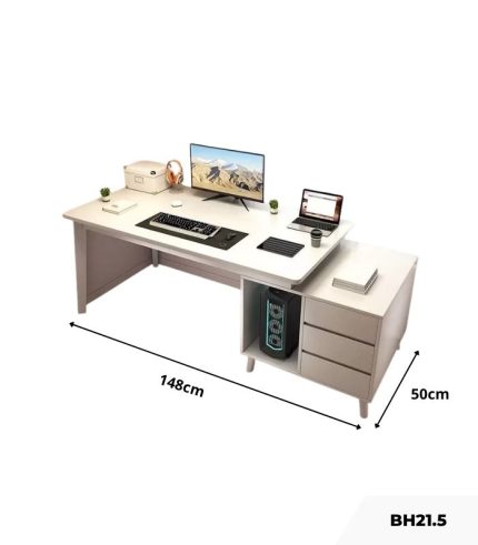 Bàn học BH21.5 100-148x50 - Trắng