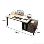 Bàn học BH21.8 100-148x50 - Vân gỗ đậm kết hợp Trắng Ghi