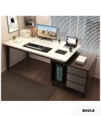 Bàn học BH21.8 100-148x50 - Vân gỗ đậm kết hợp Trắng Ghi