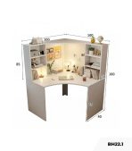 Bàn học BH22.1 100x100 - Trắng