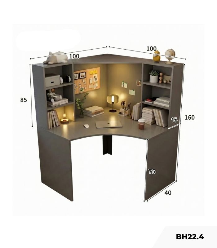 Bàn học BH22.4 100x100 - Ghi đậm