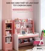 Bàn học BH23.1 80x50 - Trắng kết hợp Hồng