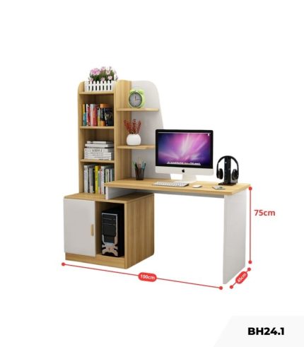Bàn học BH24.1 100x45 - Vân gỗ nhạt kết hợp Trắng