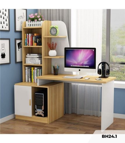 Bàn học BH24.1 100x45 - Vân gỗ nhạt kết hợp Trắng