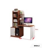 Bàn học BH24.2 100x45 - Vân gỗ đậm kết hợp Trắng