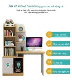 Bàn học BH24.2 100x45 - Vân gỗ đậm kết hợp Trắng