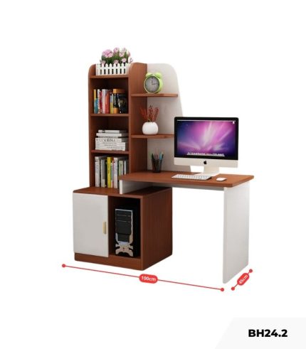 Bàn học BH24.2 100x45 - Vân gỗ đậm kết hợp Trắng