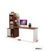Bàn học BH24.4 120x50 - Vân gỗ đậm kết hợp Trắng