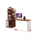 Bàn học BH24.4 120x50 - Vân gỗ đậm kết hợp Trắng