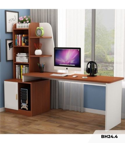 Bàn học BH24.4 120x50 - Vân gỗ đậm kết hợp Trắng