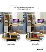 Bàn học BH24.4 120x50 - Vân gỗ đậm kết hợp Trắng