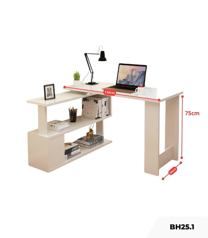 Bàn học BH25.1 120x50 - Trắng