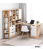 Bàn học BH26.1 120x45 - Vân gỗ nhạt kết hợp Trắng