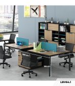 Cụm bàn làm việc 4 người LBV64.1 280x120 - Vân gỗ nhạt