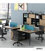 Cụm bàn làm việc 4 người LBV64.1 280x120 - Vân gỗ nhạt