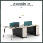 Cụm bàn làm việc 4 người LBV65.1 240x120 - Vân gỗ nhạt