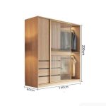 Tủ quần áo Cánh Gỗ kết hợp Khung nhôm Kính trong 140x200 TQA19.1 - Walnut
