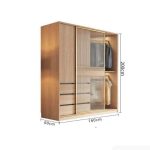 Tủ quần áo Cánh Gỗ kết hợp Khung nhôm Kính trong 160x200 TQA19.2 - Walnut
