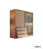 Tủ quần áo Cánh Gỗ kết hợp Khung nhôm Kính trong 160x200 TQA19.2 - Walnut