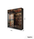 Tủ quần áo Cánh Lùa Khung nhôm Kính màu 180x200 TQA17.2 - Graphite