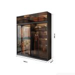 Tủ quần áo Cánh Lùa Khung nhôm Kính màu 180x200 TQA17.2 - Graphite