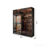 Tủ quần áo Cánh Lùa Khung nhôm Kính màu 180x240 TQA17.5 - Graphite