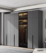 Tủ quần áo Cánh Mở Gỗ kết hợp Khung nhôm Kính màu 280x240 TQA13.1 - Graphite