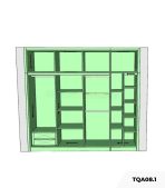 Tủ quần áo Cánh Mở Gỗ kết hợp Khung nhôm Kính màu 300x260 TQA08.1 - Walnut